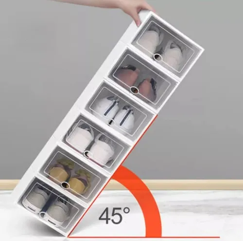 Pack 6 Cajas Organizadoras De Zapatos Apilables Multiuso A
