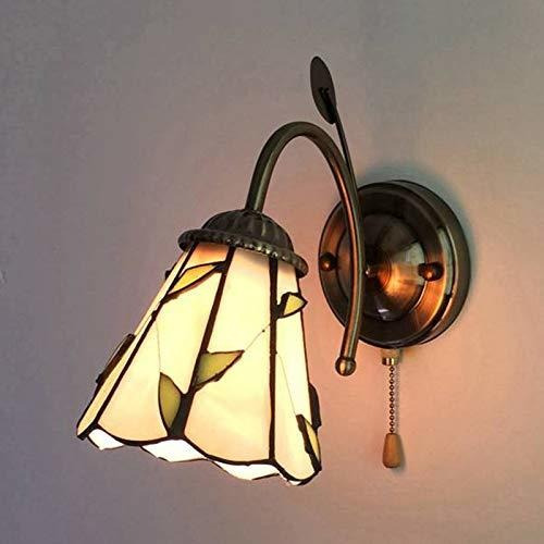 Litfad Tiffany - Aplique De Pared De Latón Con Cono 1 Luz, A