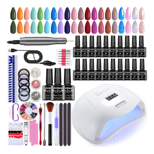 Kit De Esmalte De Uñas De Gel Con Lámpara De Uñas De Luz Uv