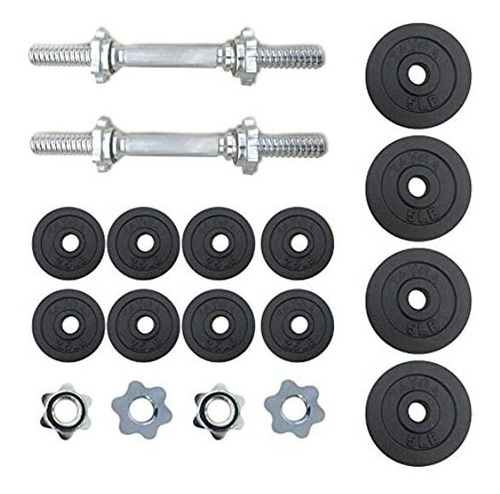 Tayga Set/par De Mancuernas Ajustables Con 50 Lbs De Peso.