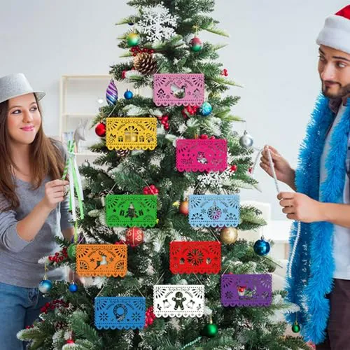 30 Adornos Navideños Mexicanos De Madera Grande 6 3'' 3 9''