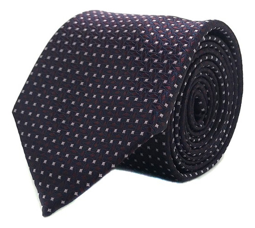 Corbata Seda Diseño Puntos Burdeo 8cm 971