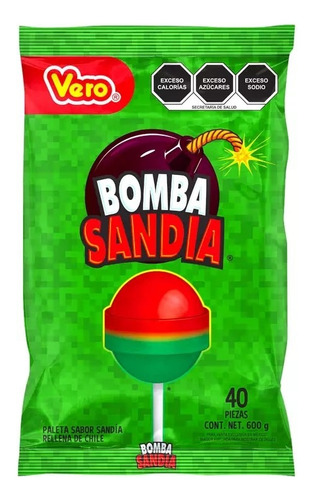Bombas Sandia Rellena De Chile Paleta 40 Pz Vero