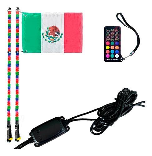 Antenas Led Rgb Gemelas Bluetooth 90cm Rzr Can Am X3 Par