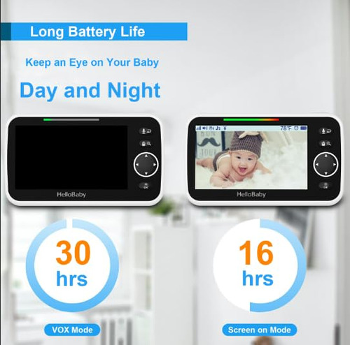 Hellobaby Monitor Bebé 5 Cámara Audio 30h Bat Pan-tilt-zoom