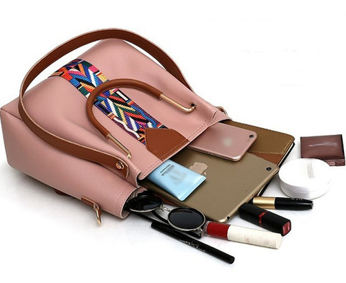 Set 4 Bolsas Moderna Mujer Dama Cuero Sintetico Hombro