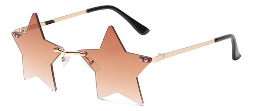 Gafas De Sol Sin Montura En Forma De Estrella, Lindas Para M