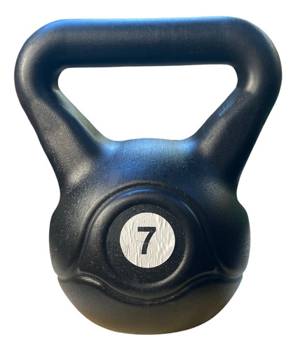Pesas Rusas 7 Kg Pvc Kettlebell Pesa Rusa Funcional Color Negro