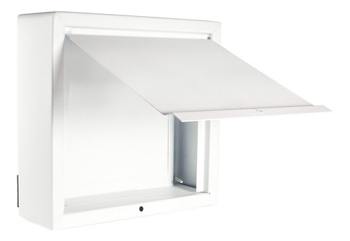 13 Caixa De Correio Grade Vertical Branca Fosca Tarja Inox Cor Branco Fosco