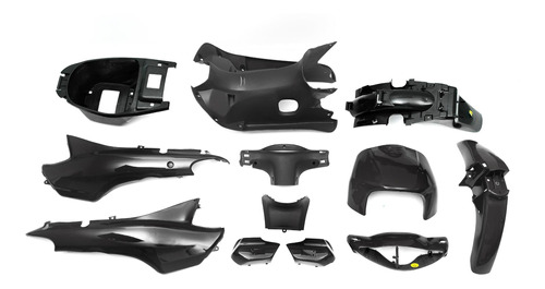 Kit Plasticos Completo Gilera Smash / Bit / Energy Negro Vc