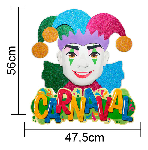 Decoração De Bobo Da Corte Com Glitter Escola Carnaval