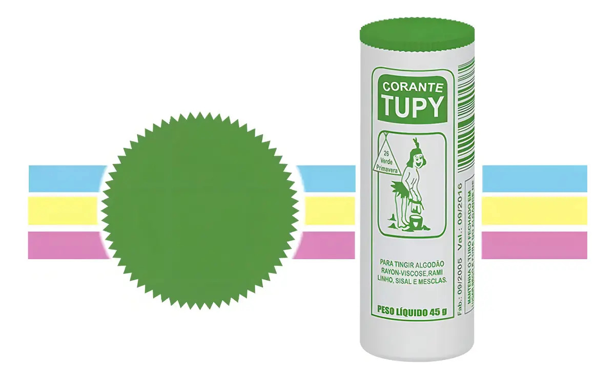 Corante Para Tingir Roupas E Tecidos Tupy Várias Cores Cor Verde Primavera