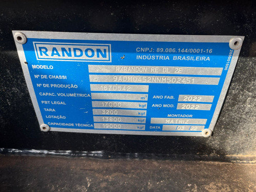 Carreta Rodotrem Basculante Randon 2022 Preta Bitrem 9 Eixo