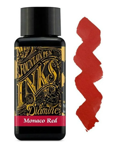 Tinta Diamine Monaco Red 30ml Para Plumas Estilográfica