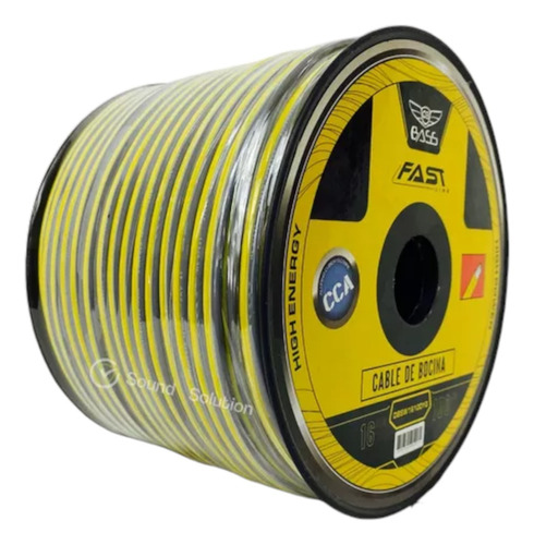 Cable De Bocina 100mt Cal16 Ama/gri Cca Db Bass Dbsw16100yg