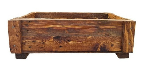 Imagen 1 de 9 de Maceta De Madera Tipo Jardinera De Barrote Chica Color Roble