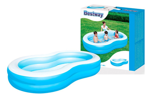 Piscina Inflable 2 Aros En Forma 8 Bestway 54117 544l Azul