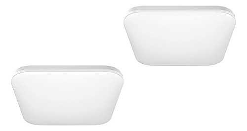 2 Lámparas De Techo Led 28w 3000k Gris Dimeables Magg Color Gris claro