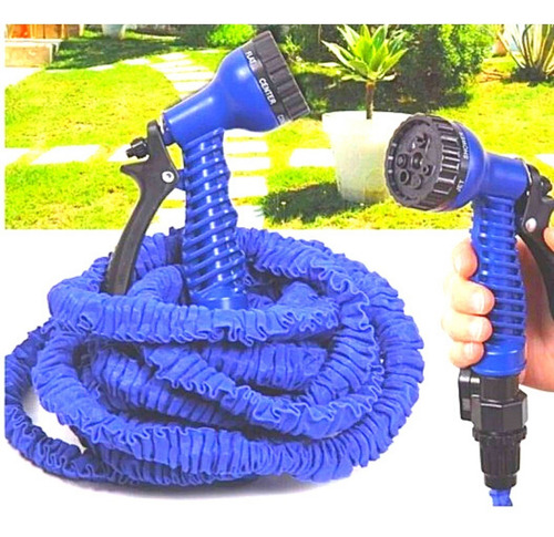 Imagem 1 de 5 de Mangueira Magica Flexivel Retratil Expansivel Azul 30m