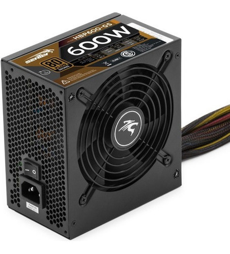 Imagen 3 de 6 de Fuente De Alimentación Para Pc Sentey Hbp600-gs 600w Certificación 80 Plus Bronze Negra