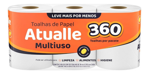 Rollo De Cocina Atualle X 360 Paños Multiuso Doble Hoja