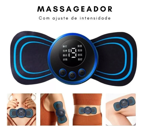 Massageador Portatil Eletrico Pescoço Pernas Fisioterapia Cor Preto