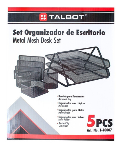 Organizador Oficina Malla 5 Piezas Talbot