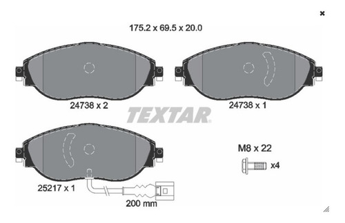 Imagen 7 de 12 de Juego De Pastillas Delanteras Audi A3 Marca Textar Alemana