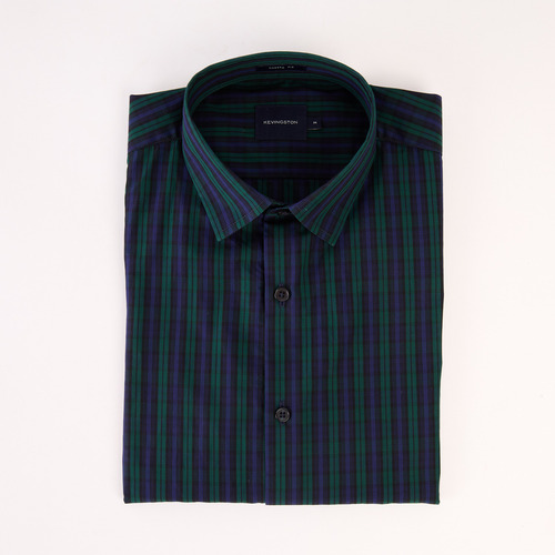 Camisa Hombre Kevingston York Escocesa Poplin Azul-verde