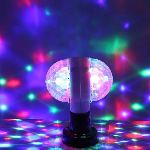 Imagen 5 de 6 de Lampara Foco Luces Fiesta Led Giratoria Color Rgb Boliche 6w