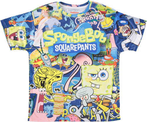 Polera Clásica De Bob Esponja Para Hombre - Polera Subli