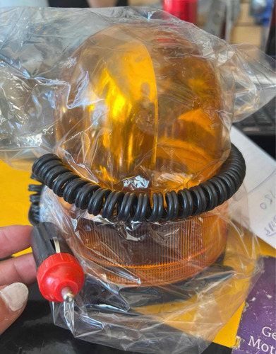 Baliza Rotativa Con Imán 12volt Naranja Ámbar