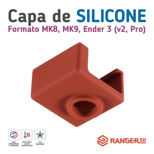 Capa Silicone Para Bloco Mk8 Mk9 Cr10 Ender 3 Impressora 3d