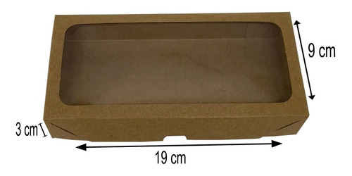 Caixa Para Presente Kraft Com Visor 19x9x3 - 20 Unidades