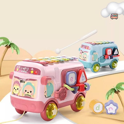 Autobus Rompecabezas Xilofono Juguete Interactivo Para Bebe