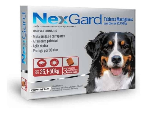 Nexgard ® X 3 Tabletas Para Perritos De 25.1kg - 50kg