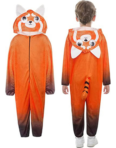 Disfraz De Oso Panda Rojo Para Niños, Unisex
