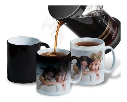 Imagen 2 de 2 de Taza Mug Magica Cambia Color Frio Caliente Personalizada
