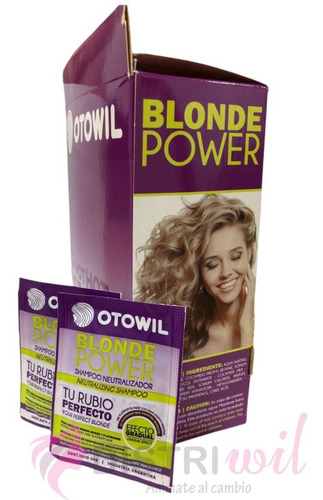 Imagen 7 de 7 de Shampoo Neutralizador Matizador Blonde Otowil Caja X48u.