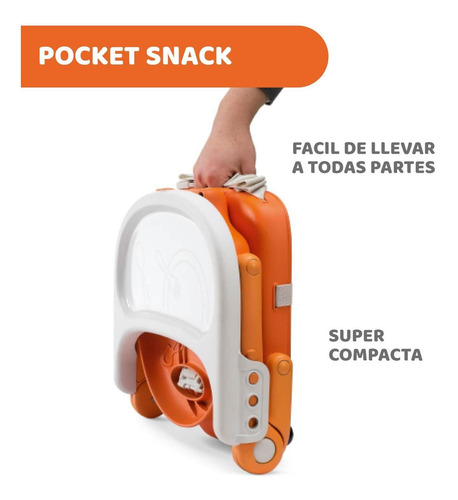 Imagen 2 de 5 de Chicco Silla Booster Pocket Snack, Color Naranja