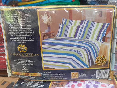Juego De Sabana Individual Marca Logan And Mason