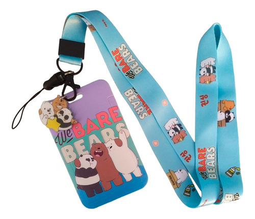 Porta Carnet Y Lanyard We Bare Bears Anime Porta Documento