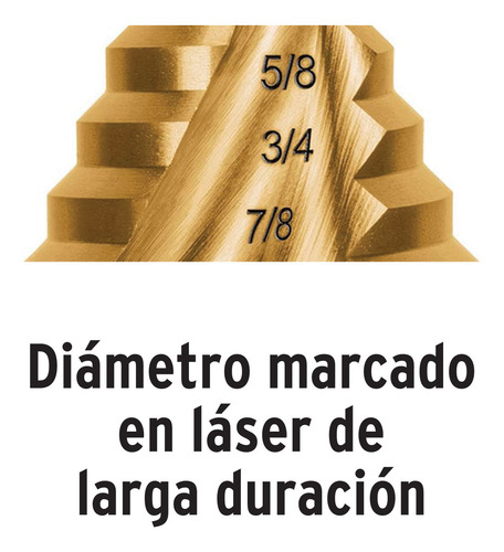 Broca Escalonada Titanio 13escalon 1/8''-1/2'' Truper 101551
