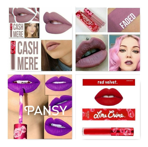 Lote De 10 Lime Crime Velvetine Gloss Indeleble Matte