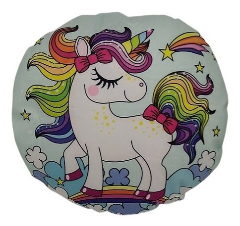 Cojín, Almohada Para Niños Diseño  Unicornio En  Flores  