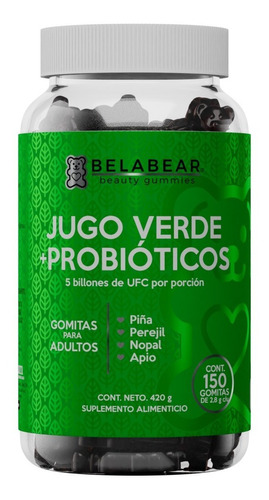Solanum Belabear Jugo Verde + Probióticos 150 Gomitas Sfn Sabor Sin sabor