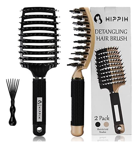 Boar Hair Brushes 2 Pack, Adecuado Para Hombres, Rnz2g