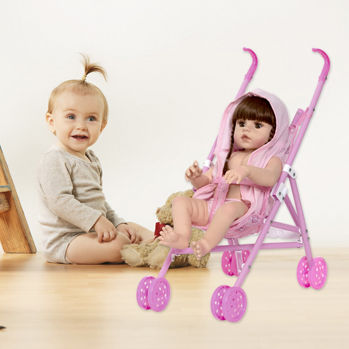 Bebe Reborn Infantil Menina Corpo De Vinil Com Bolsa E Itens