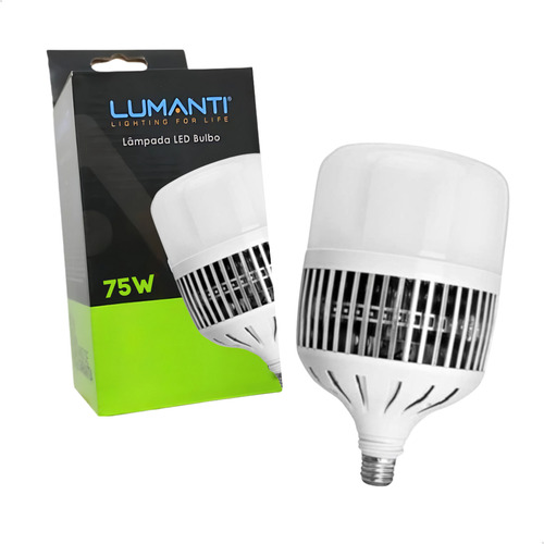 Kit 5 Lâmpada Led Bulbo E27 75w Alta Potência Luz Fria 6500k 127/220v