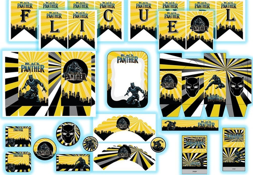 Kit Imprimible Pantera Negra Black Panther